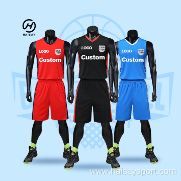 New Design Custom Printing Logo Bulk Reversible Basketball Training Jersey Set Breathable Uniform Kids Men Basketball Jersey